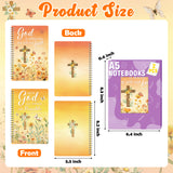 Xqumoi 2Pack A5 Fall Wild Flowers Cross Religious Spiral Notebooks - She Will Not Fall Bible Verses Notebooks Ruled Hardbound Journal Writing Notebooks Thanksgiving Christian Gift School Supplies