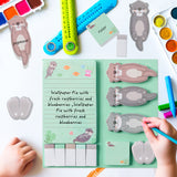 Xqumoi 2 Pack I Just Really Like Otters Sticky Notes Set - Cute Cartoon Otters Self-Stick Notes Pads Animal Divider Tabs Bundle Writing Memo Pads Page Marker Back to School Office Supplies Small Gift