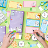 Xqumoi I Just Really Like Samoyed Sticky Notes Set, 550 Sheets, Cute Samoyed Self-Stick Notes Pads Animal Divider Tabs Bundle Writing Memo Pads Page Marker Back to School Office Supplies Small Gift