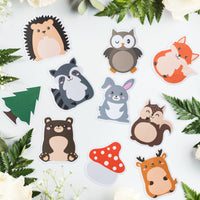 Xqumoi 30 Pack Woodland Animals Sticky Notes, Total 600 Sheets, Cartoon Owl Squirrel Rabbit Shaped Self Sticky Memo Pads for Office School Student Kids Class Birthday Party Favors Goodies Bag Fillers