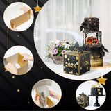 Xqumoi 2024 Happy New Year Money Box for Cash Gift Pull, Black Gold Money Gift Boxes for Cash with Pull Out 2024 Card DIY Holiday Surprise Gift Box New Year's Eve Creative Way to Give Cash as A Gift