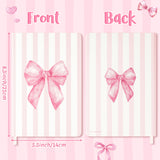 Xqumoi Coquette Pink Bow Hardcover Ruled Journal Notebook with Planner Stickers, A5 Hardbound Lined Journal Writing Notebook Teacher Appreciation Gift Back to School Office Supplies Diary Notepad
