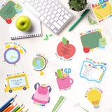 Xqumoi 30 Pack Back to School Sticky Notes - Blackboard Apple Book Globe Bus Shaped Self-Adhesive Writing Memo for Kids Teens Welcome Back Gift School Classroom Office Home Reminder Notepad Supplies