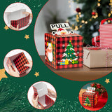 Xqumoi Christmas Santa Money Box for Cash Gift Pull, Money Gift Boxes for Cash with Pull Out Card Funny Xmas Buffalo Plaid Holiday Surprise Merry Christmas Creative Way to Give Cash as A Gift