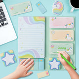 Xqumoi I Just Really Like Unicorns Sticky Notes Set, 550 Sheets, Cute Cartoon Unicorn Self-Stick Notes Pads Animal Divider Tabs Bundle Writing Memo Pads Page Marker School Office Supplies Small Gift