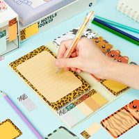 Xqumoi Safari Animal Sticky Notes Set, 550 Sheets, Wild Animal Self-Stick Note Pads Jungle Zoo Animal Writing Memo Pads Page Marker Student Classroom School Office Supplies Small Gift