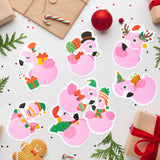 Xqumoi 30 Pack Christmas Flamingo Sticky Notes, Total 600 Sheets, Pink Cartoon Flamingo Shaped Self Sticky Memo Pads for Student Office School Supplies Xmas Birthday Party Favors Goodies Bag Fillers