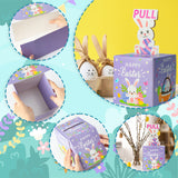 Xqumoi Easter Money Box for Cash Gift - Happy Easter Bunny Egg Money Gift Box with Pull Out Card Transparent Bags Funny DIY Holiday Surprise Explosion Holder Creative Way to Give Cash (Purple)