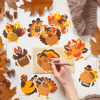 Xqumoi 30 Pack Fall Football Turkey Sticky Notes, Thanksgiving Sport Animal Sticky Notepads Give Thanks Memo Pads for Office School Classroom Student Autumn Party Favor Goodies Bag Fillers