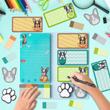 Xqumoi I Just Really Like Boston Terrier Sticky Notes Set, 550 Sheets, Cute Boston Terrier Self-Stick Notes Pads Animal Divider Tabs Bundle Writing Memo Pads Page Marker Back to School Office Supplies