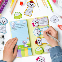 Xqumoi I Just Really Like Bichon Frise Sticky Notes Set, 550 Sheets, Cute Bichon Frise Self-Stick Note Pads Animal Divider Tabs Bundle Writing Memo Pads Page Marker Back to School Office Supplies Gift