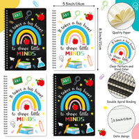 Xqumoi 4 Set Teacher Sticky Notes Stationary Gift Set, Self-Stick Notepads A5 Spiral Notebooks Black Gel Ballpoint Pens Teacher Appreciation Gift Back to School Supplies with Plastic Thank You Bags