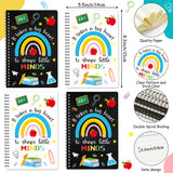 Xqumoi 4 Set Teacher Sticky Notes Stationary Gift Set, Self-Stick Notepads A5 Spiral Notebooks Black Gel Ballpoint Pens Teacher Appreciation Gift Back to School Supplies with Plastic Thank You Bags