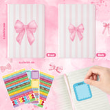 Xqumoi Coquette Pink Bow Stationery Gift Set - Sticky Note A5 Hardcover Ruled Journal Notebook with Planner Sticker Magnet Bookmark Paper Clip Gel Ballpoint Pen for Birthday School Office Supplies