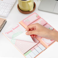 Xqumoi Life is Berry Sweet Sticky Notes Set, 550 Sheets, Strawberry Pattern Self-Stick Notes Pads Summer Fruit Divider Tabs Bundle Writing Memo Pads Page Marker School Office Supplies Small Gift