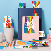 Xqumoi 120Pcs Pride Day Rainbow Bookmarks - LGBTQ Book Markers Double Sided Love is Love Page Clips Bookmarks for Book Lovers Gay Pride Day Celebration Gift Events Classroom Party Favor