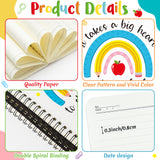 Xqumoi 2 Pack Black White A5 Teacher Spiral Notebooks, It Takes A Big Heart to Shape Little Minds Ruled Hardbound Journal Writing Notebooks Teacher Appreciation Gift Back to School Office Supplies