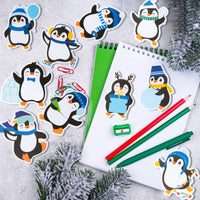 Xqumoi 30 Pack Winter Penguin Sticky Notes - Christmas Self Sticky Notepads Winter Notes Pads Polar Animal Writing Memo Pads Office School Supply Birthday Xmas Penguin Lover Gift Goodies Bag Fillers