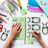 Xqumoi I Just Really Like Pandas Sticky Notes Set, 550 Sheets, Cute Cartoon Pandas Self-Stick Notes Pads Animal Divider Tabs Bundle Writing Memo Pads Page Marker School Office Supplies Small Gift