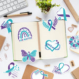 Xqumoi 30 Pack Suicide Prevention Awareness Sticky Notes - Purple & Teal Ribbons with Inspirational Message Self Sticky Writing Memo Pads for School Charity Events Party Favors Goodies Bag Fillers