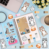 Xqumoi I Just Really Like Siberian Husky Sticky Notes Set, 550 Sheets, Cute Husky Self-Stick Notes Pads Animal Divider Tabs Bundle Writing Memo Pads Page Marker Back to School Office Supplies Gift