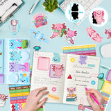 Xqumoi Axolotl Stationery Gift Set, Axolotl Sticky Notes A5 Hardcover Ruled Journal Notebook with Stickers Magnet Bookmarks Paper Clip Gel Ballpoint Pen Birthday Back to School Supply (Blue)