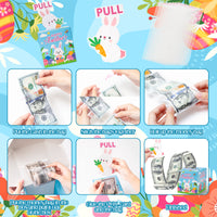 Xqumoi Easter Money Box for Cash Gift - Happy Easter Bunny Egg Money Gift Boxes for Cash with Pull Out Card Funny DIY Holiday Surprise Explosion Holder Gift Box Creative Way to Give Cash as A Gift