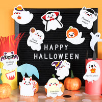 Xqumoi 30 Pack Halloween Ghost Sticky Notes, Weird Characters Sticky Notepad Cartoon Ghost Memo Pads Self Sticky Notes Page Markers for Office School Classroom Student Party Favor Goodies Bag Fillers