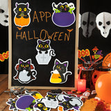 Xqumoi 30 Pack Halloween Black Cat Sticky Notes, Weird Characters Sticky Notepad Cute Cats Memo Pads Self Sticky Notes Page Markers for Office School Classroom Student Party Favor Goodies Bag Fillers