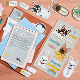 Xqumoi I Just Really Like French Bulldog Sticky Notes Set, 550 Sheets, Cartoon Bulldog Self-Stick Notes Pads Animal Divider Tabs Bundle Writing Memo Pads Page Marker School Office Supplies Small Gift