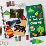 Xqumoi I Just Really Like Camping Sticky Notes Set, 550 Sheets, Camp Adventure Self-Stick Note Pads Tree Bear Tent Writing Memo Pads Page Marker Student Classroom School Office Supplies Small Gift