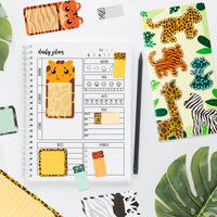 Xqumoi Safari Animal Sticky Notes Set, 550 Sheets, Wild Animal Self-Stick Note Pads Jungle Zoo Animal Writing Memo Pads Page Marker Student Classroom School Office Supplies Small Gift