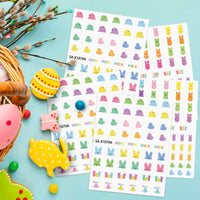 Xqumoi Easter Nail Art Stickers Decals - 8 Sheets Cartoon Bunny Chick Peeps Design Charms 3D Self-Adhesive Nail Decals Easter Party Favor Gift for Women Girls DIY Manicure Nail Decorations