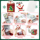 Xqumoi Christmas Santa Money Box for Cash Gift Pull, Money Gift Boxes for Cash with Pull Out Card Funny Xmas Buffalo Plaid Holiday Surprise Merry Christmas Creative Way to Give Cash as A Gift