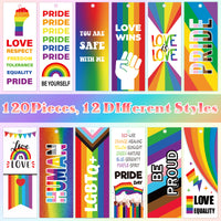 Xqumoi 120Pcs Pride Day Rainbow Bookmarks - LGBTQ Book Markers Double Sided Love is Love Page Clips Bookmarks for Book Lovers Gay Pride Day Celebration Gift Events Classroom Party Favor
