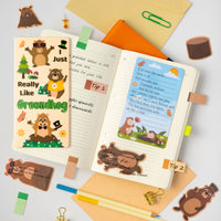 Xqumoi I Just Really Like Groundhog Sticky Notes Set - Cute Animal Self-Stick Note Pads Divider Tabs Bundle Writing Memo Pad Page Marker Back to School Office Supplies Groundhog Day Party Favor Gift