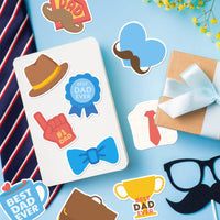 Xqumoi 30 Pack Father's Day Sticky Notes - Best Dad Ever Self Sticky Notepads Writing Memo Pads Funny Father’s Day Gift from Son Daughter Birthday Gift School Office Supplies for Daddy Him Men