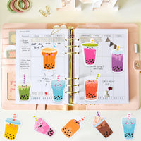 Xqumoi 30 Pack Bubble Tea Sticky Notes, Total 600 Sheets, Boba Milk Tea Theme Self Sticky Notepads Memo Pads Page Marker for Office School Student Kids Class Birthday Party Favors Goodies Bag Fillers