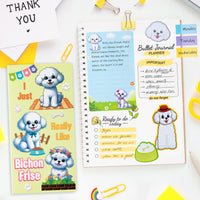 Xqumoi I Just Really Like Bichon Frise Sticky Notes Set, 550 Sheets, Cute Bichon Frise Self-Stick Note Pads Animal Divider Tabs Bundle Writing Memo Pads Page Marker Back to School Office Supplies Gift