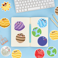 Xqumoi 30 Pack Outer Space Sticky Notes, Total 600 Sheets, Solar System Planet Shaped Self Sticky Notepads Memo Pads for Office School Student Kids Class Birthday Party Favors Goodies Bag Fillers