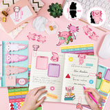 Xqumoi Axolotl Stationery Gift Set, Axolotl Sticky Notes A5 Hardcover Ruled Journal Notebook with Planner Stickers Magnet Bookmarks Paper Clip Gel Ballpoint Pen Stickers Birthday Back to School Supply