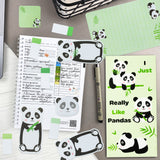 Xqumoi I Just Really Like Pandas Sticky Notes Set, 550 Sheets, Cute Cartoon Pandas Self-Stick Notes Pads Animal Divider Tabs Bundle Writing Memo Pads Page Marker School Office Supplies Small Gift