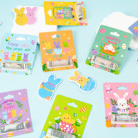 Xqumoi Easter Bunny Peep Money Holders for Cash Gift - 24 Sets Bunny Egg Happy Eatser Cards Money Holder Ornaments with Plastic Cover and Adhesive Basket Tag Gift Card DIY Holiday Surprise