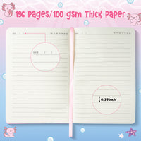 Xqumoi Axolotl Hardcover Ruled Journal Notebook with Planner Stickers, A5 Hardbound Lined Journal Writing Notebook Teacher Appreciation Gift Back to School Office Supplies Diary Notepad 8.3” x 5.5”