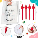 Xqumoi 4 Set Teacher Sticky Notes Stationary Gift Set, Self-Stick Notepads A5 Spiral Notebooks Black Gel Ballpoint Pens Teacher Appreciation Gift Back to School Supplies with Plastic Thank You Bags