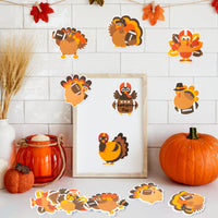 Xqumoi 30 Pack Fall Football Turkey Sticky Notes, Thanksgiving Sport Animal Sticky Notepads Give Thanks Memo Pads for Office School Classroom Student Autumn Party Favor Goodies Bag Fillers