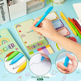 Xqumoi Teacher Sticky Note A5 Notebooks Pens Stationary Set Teacher Sticky Notepads 2 Pack Spiral Notebooks Black Gel Ballpoint Pen School Office Supplies Teacher Appreciation Gift with Box (Colorful)