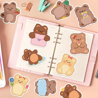 Xqumoi 30 Pack Cute Bear Sticky Notes, Total 600 Sheets, Cartoon Bear Shaped Self Sticky Notepads Animal Memo Pads for Office School Student Kids Class Birthday Party Favors Goodies Bag Fillers