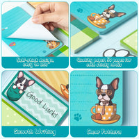 Xqumoi I Just Really Like Boston Terrier Sticky Notes Set, 550 Sheets, Cute Boston Terrier Self-Stick Notes Pads Animal Divider Tabs Bundle Writing Memo Pads Page Marker Back to School Office Supplies