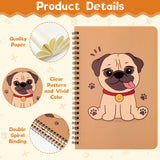 Xqumoi Shar Pei Pug Sticky Note A5 Notebooks Pens Stationary Set - Pug Self-Stick Notes Pads 2 Pack Spiral Notebooks Black Gel Ballpoint Pen School Office Supplies Teacher Appreciation Gift with Box